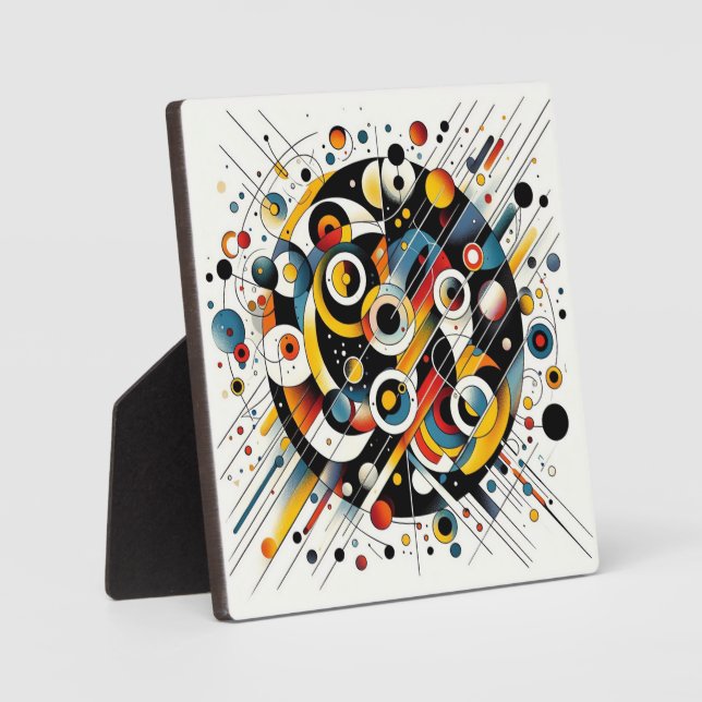 Geometric Energy Burst – Abstract Circle Art Plaque (Front)