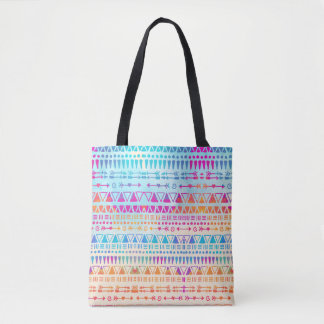 Geometric Ethnic Bohemian Colourful Hand Printed Tote Bag