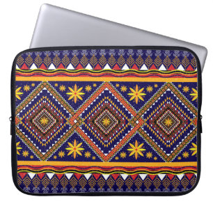 Geometric ethnic oriental ikat pattern traditional laptop sleeve