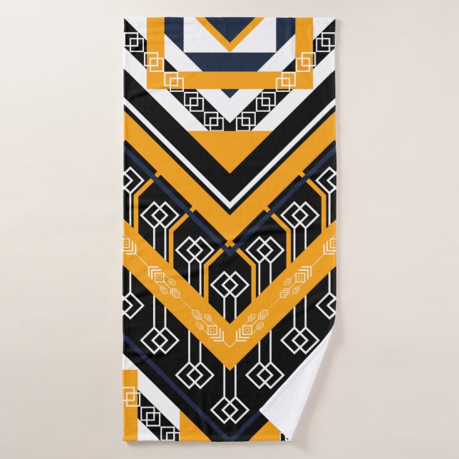 Geometric ethnic oriental pattern traditional desi bath towel (Bath Towel)