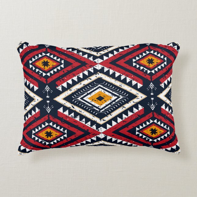 Geometric ethnic oriental seamless pattern traditi decorative cushion (Front)