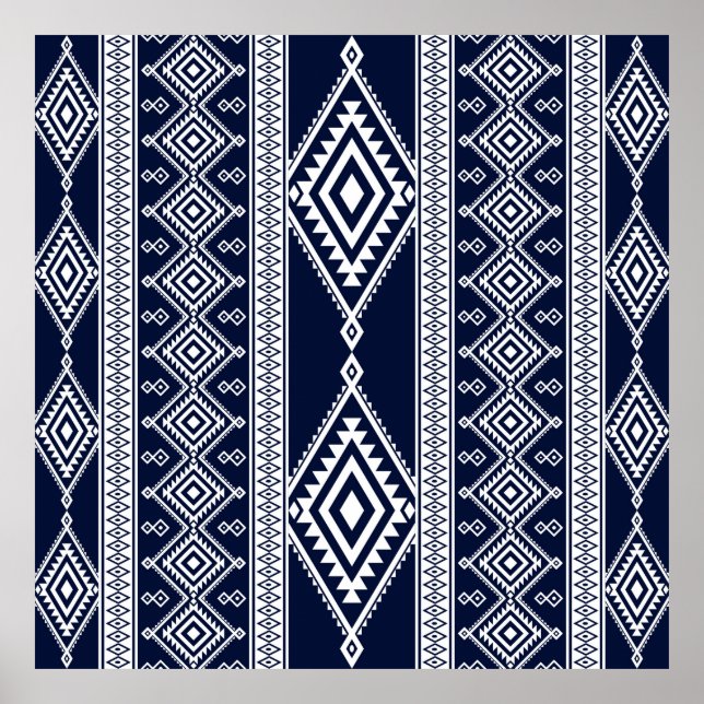 Geometric ethnic oriental seamless pattern traditi poster (Front)