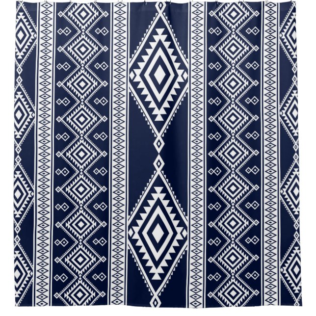 Geometric ethnic oriental seamless pattern traditi shower curtain (Front)