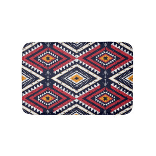 Geometric Ethnic Oriental: Traditional Seamless Bath Mat