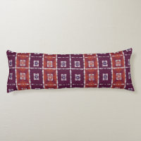 Geometric Ethnic Pattern Body Pillow – Burgundy Re