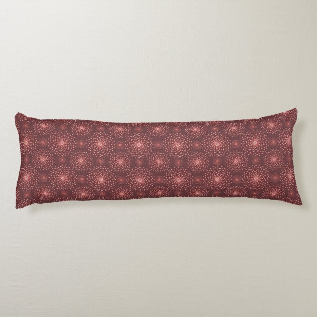 Geometric Ethnic Pattern Body Pillow – Burgundy Re (Back)