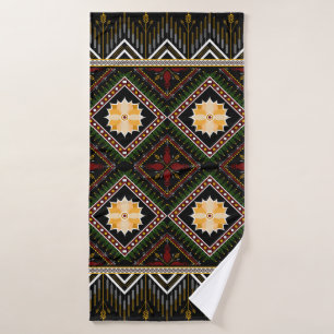 Geometric ethnic pattern seamless design bath towel