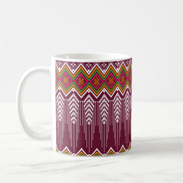 Geometric ethnic pattern traditional background, v coffee mug (Left)