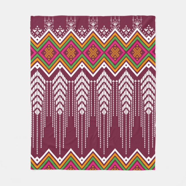 Geometric ethnic pattern traditional background, v fleece blanket (Front)