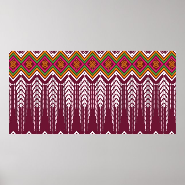 Geometric ethnic pattern traditional background, v poster (Front)