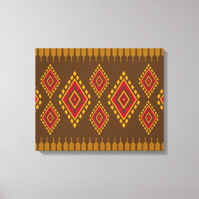 Geometric ethnic, traditional design, seamless bac canvas print (Front)