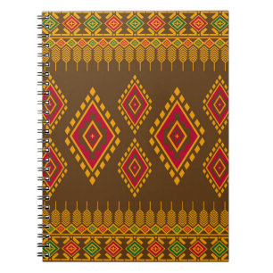 Geometric ethnic, traditional design, seamless bac notebook
