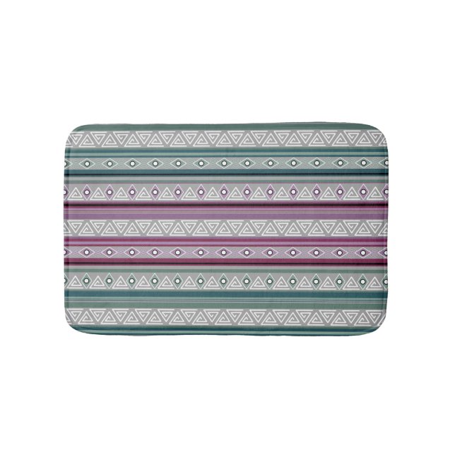 geometric ethnic tribal pattern of American Indian Bath Mat (Front)