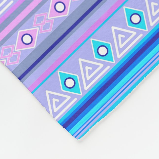 geometric ethnic tribal pattern of American Indian Fleece Blanket (Corner)