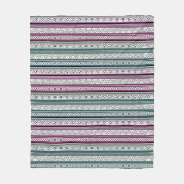 geometric ethnic tribal pattern of American Indian Fleece Blanket (Front)