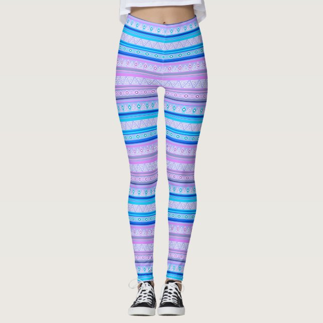 geometric ethnic tribal pattern of American Indian Leggings (Front)