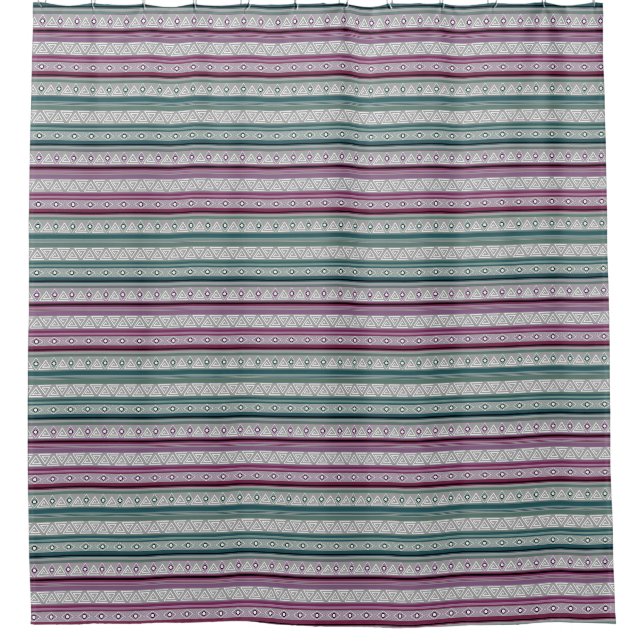 geometric ethnic tribal pattern of American Indian Shower Curtain (Front)