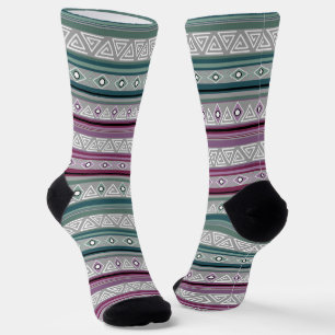 geometric ethnic tribal pattern of American Indian Socks
