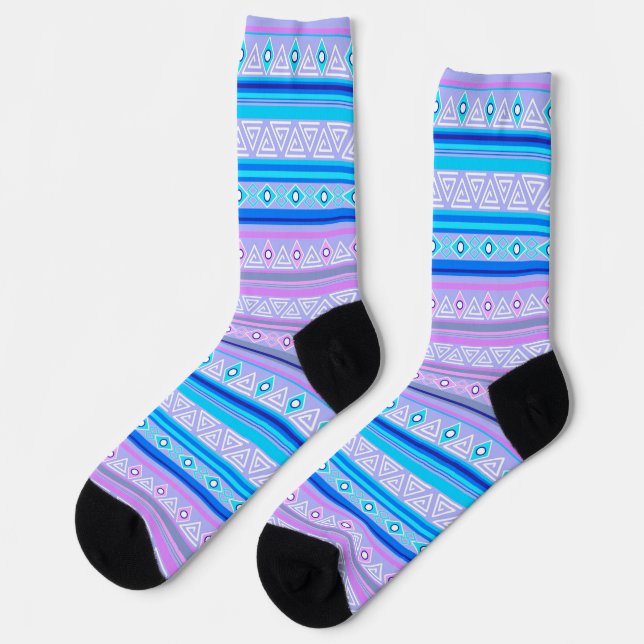 geometric ethnic tribal pattern of American Indian Socks (Left)