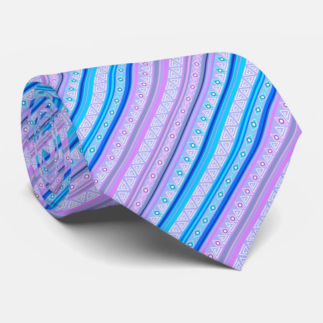 geometric ethnic tribal pattern of American Indian Tie (Rolled)