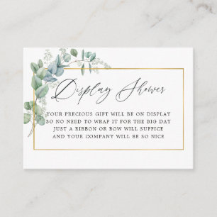 Geometric Eucalyptus Bridal Shower Display Shower Enclosure Card