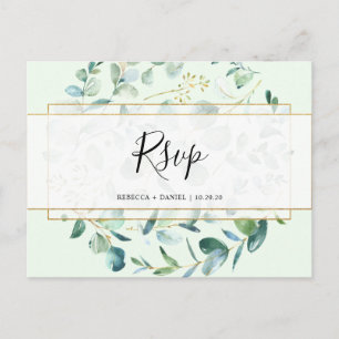 Geometric Eucalyptus Greenery Rsvp Postcard