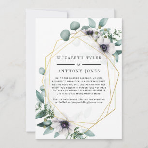 Geometric Eucalyptus Wedding Reduced Guest List Announcement