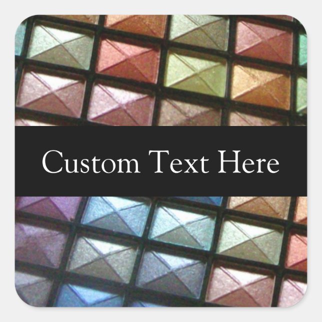 Geometric Eyeshadow Makeup Artist Personalised Square Sticker (Front)