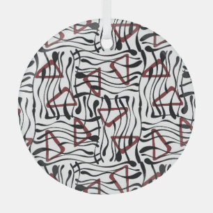 Geometric Fabric: Artistic Pattern Design. Glass Tree Decoration