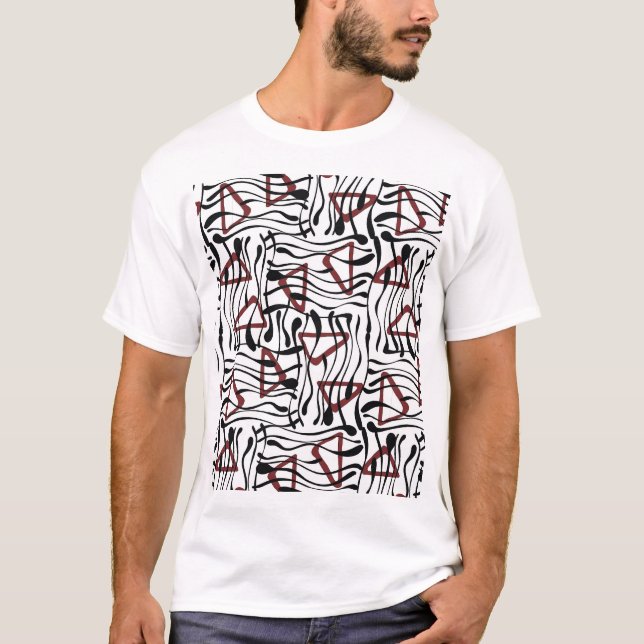 Geometric Fabric: Artistic Pattern Design. T-Shirt (Front)