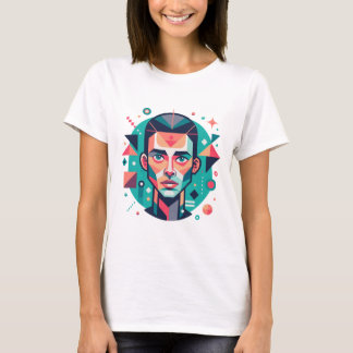 Geometric Face Portrait T-Shirt
