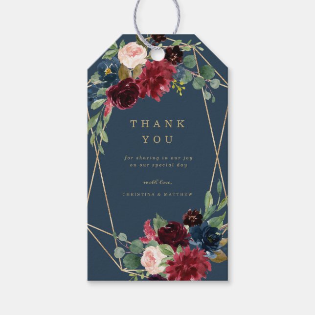 Geometric Fall Elegance Gift Tags (Front)