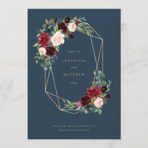 Geometric Fall Elegance Save the Date Menu