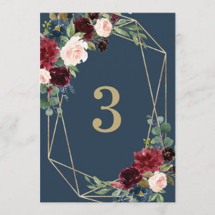 Geometric Fall Elegance Table Numbers