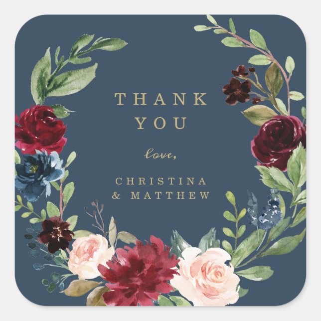 Geometric Fall Elegance Thank You Sticker Tag (Front)