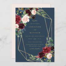 Geometric Fall Elegance Wedding Invitation