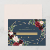Geometric Fall Elegance Wedding RSVP