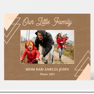 Geometric Family Names Custom Wood Picture Frame 