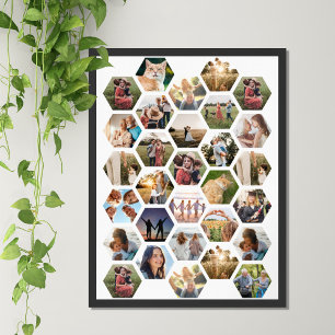 Geometric Family Photo Collage Poster