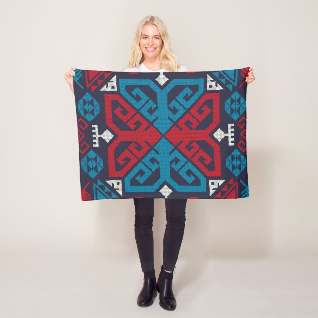 Geometric fashion classic cute-trendy colourful fleece blanket (In Situ)