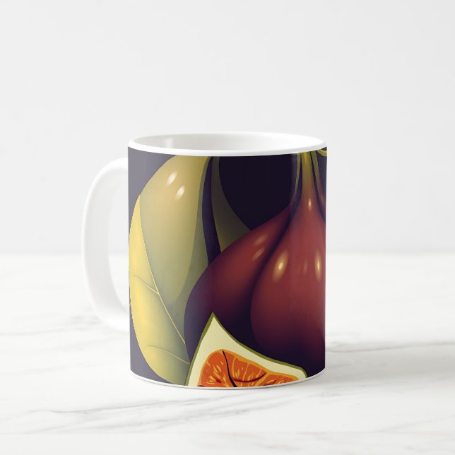 Geometric Fig Fruit with Sleek and Modern Forms Coffee Mug (Front Left)
