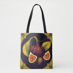 Geometric Fig Fruit with Sleek and Modern Forms Tote Bag