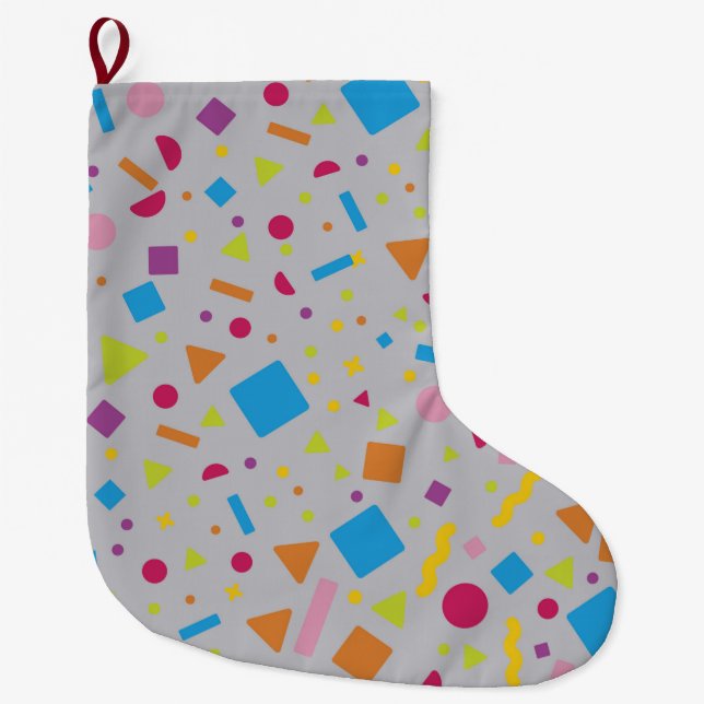 Geometric Figure Creation 2 Large Christmas Stocking (Front)