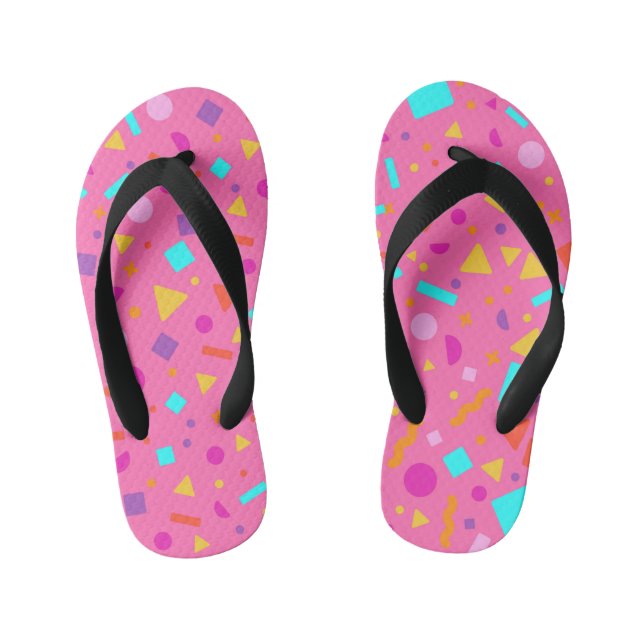 Geometric Figure Creation 4 Kid's Flip Flops (Footbed)