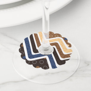 Geometric Figures 2 Wine Glass Tag