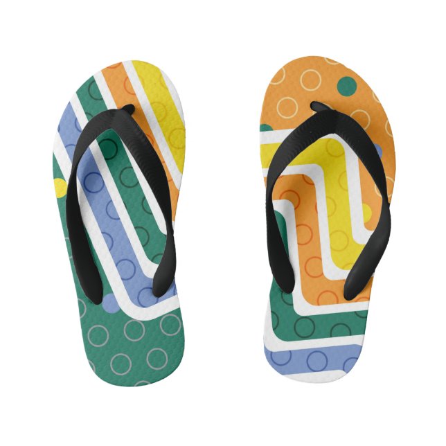 Geometric Figures 3 Kid's Flip Flops (Footbed)