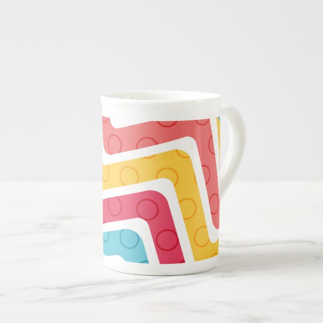 Geometric Figures 4 Bone China Mug (Front Right)