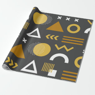 Geometric figures seamless pattern design. Vintage Wrapping Paper