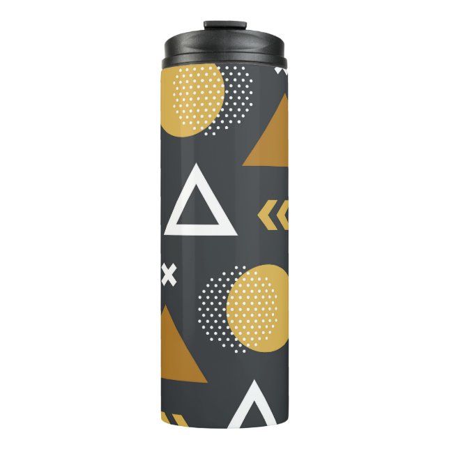 Geometric Figures Vintage Pattern Design Thermal Tumbler (Front)