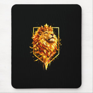 Geometric Fire Lion Crown Mouse Mat